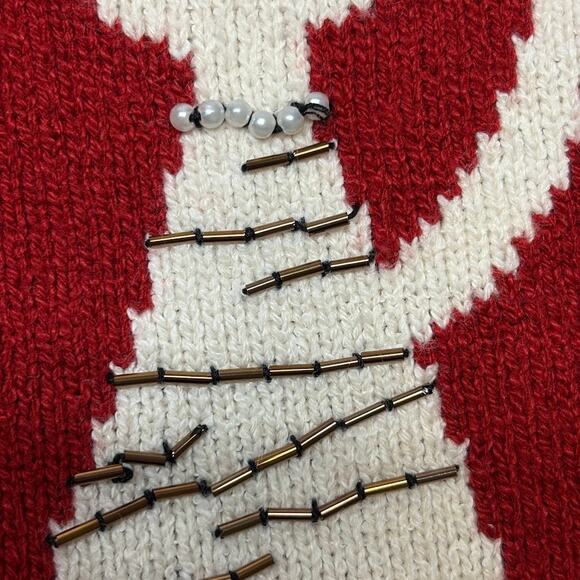 Allison Daley Embellished Cats Knit Red Sweater Vest Womens Plus Size 3X - Picture 7 of 11